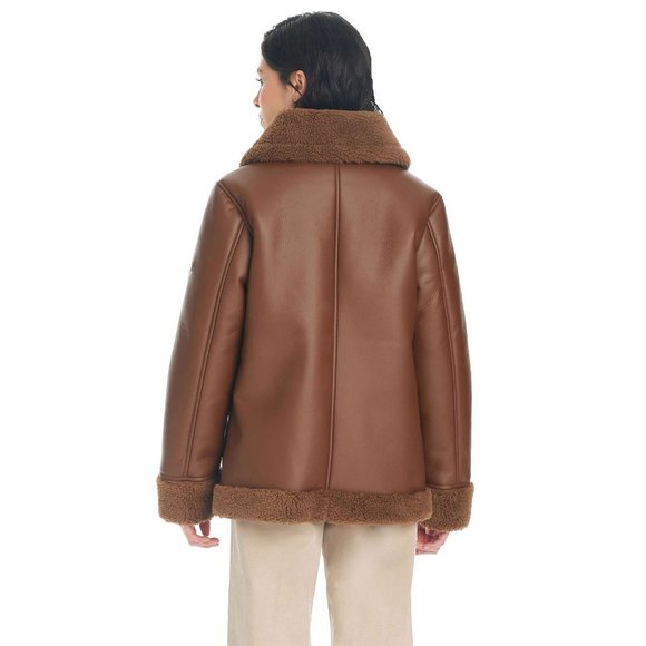 Koolaburra by UGG Motorcycle Shearling Jacket, Brown - Picture 2 of 8